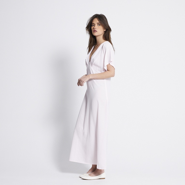 V-neck crepe dress "Selena" Light Pink